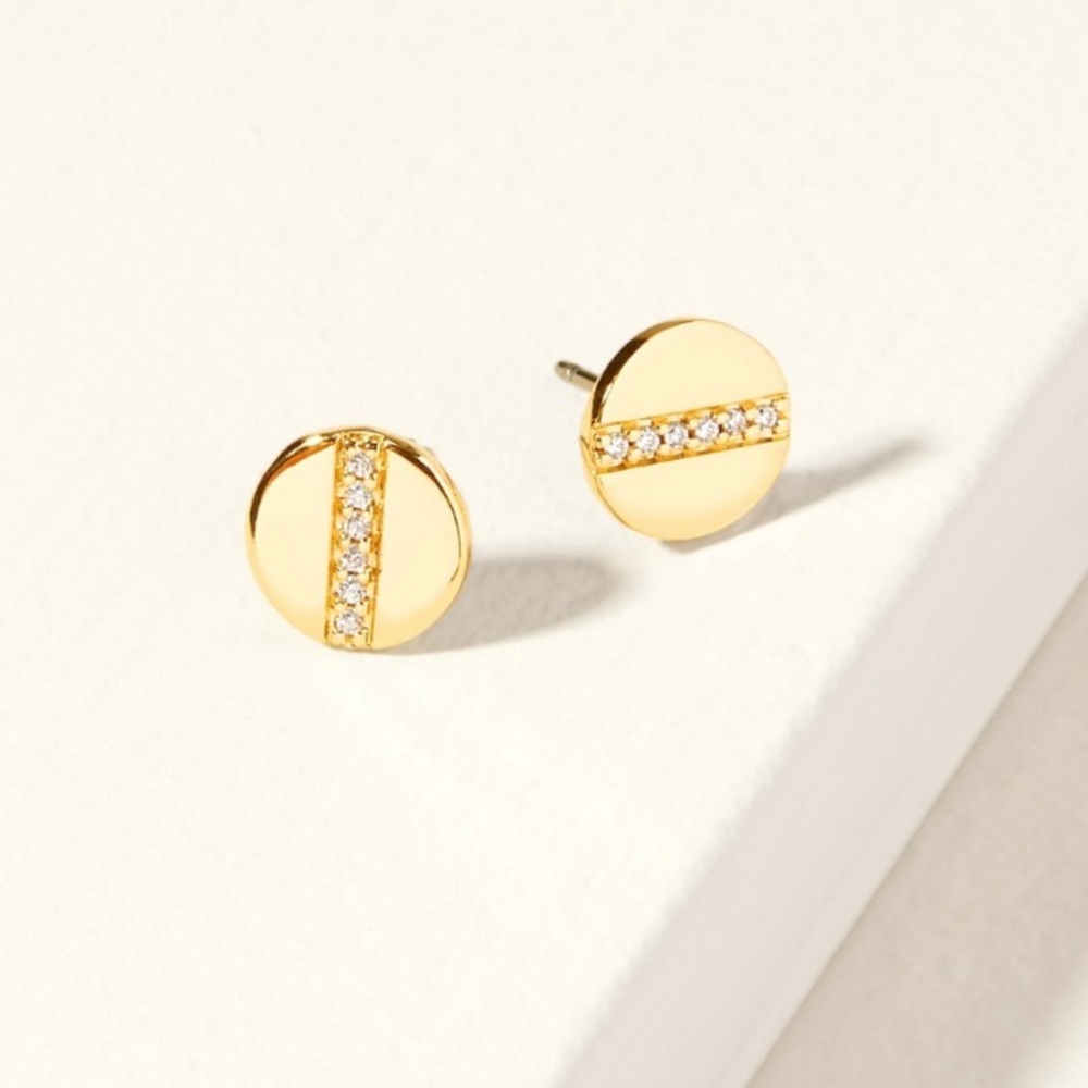 Stella & Dot | Hardware Pavé Silver + Gold Mixed Metal Stud Set - Picture 2 of 7